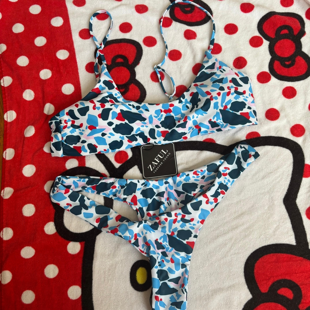 Zaful Multicolor Abstract Bikini Set